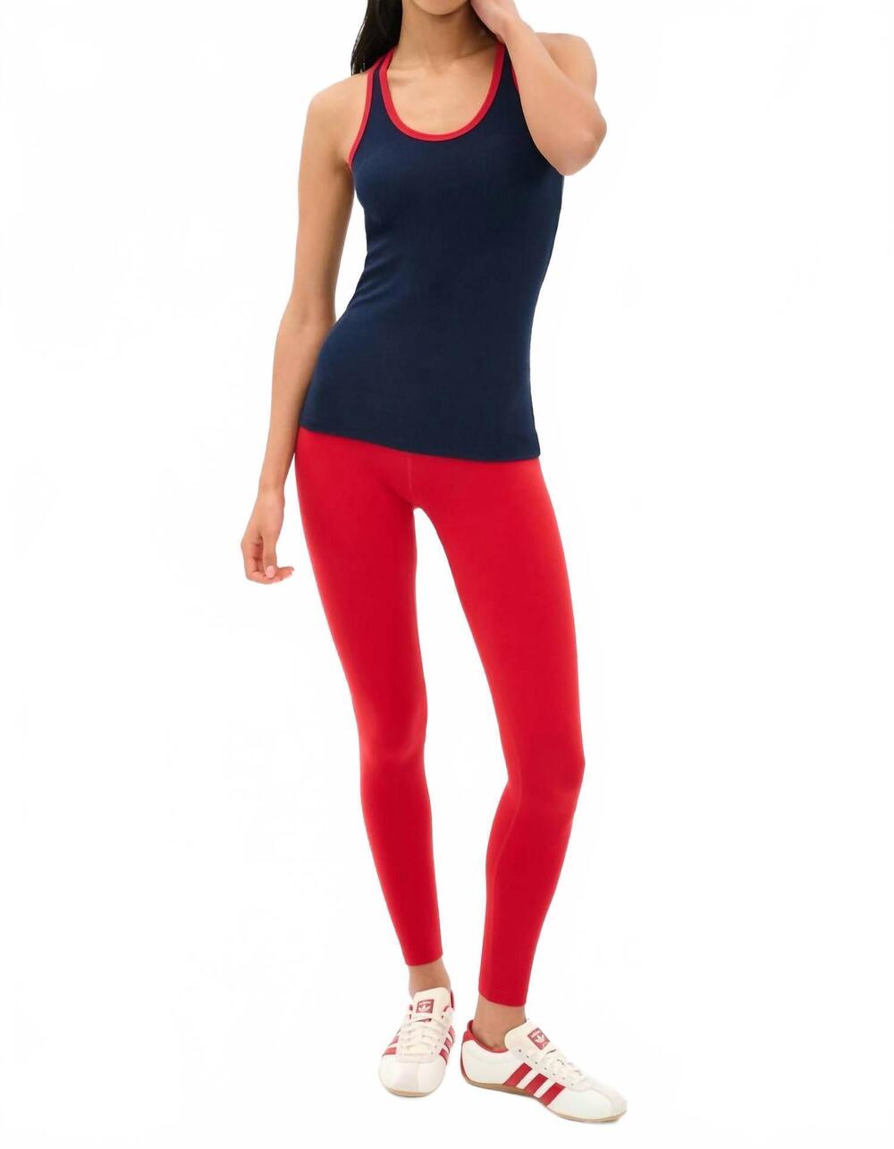NEW SPLITS59 ashby rib tank top in indigo/pirate red